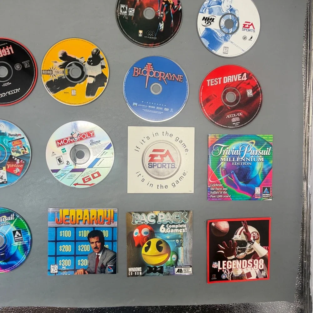 Vintage PC CD-ROM Game Lot Pac-Pack NHL 98 Test Drive Jeopardy Untested